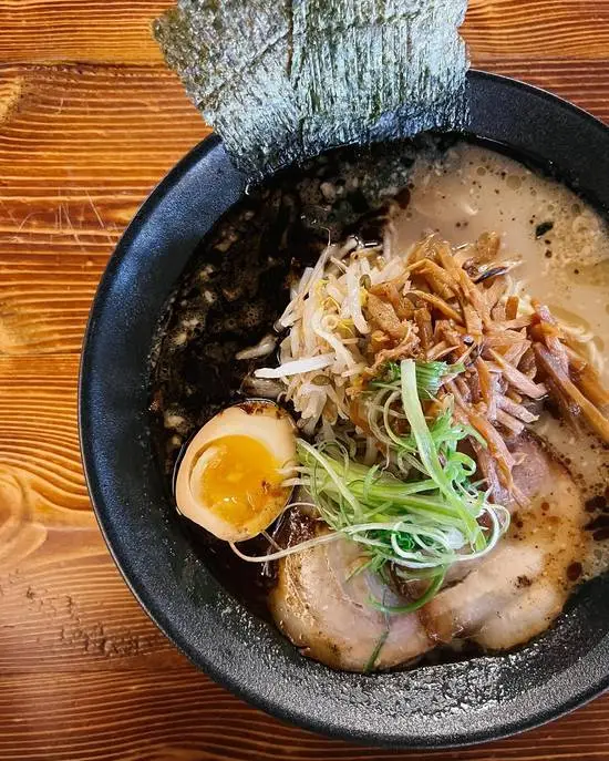 Black Garlic Ramen (Black Tonkotsu Ramen) at Wann Izakaya in Regina, SK